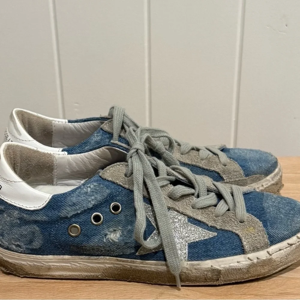 AUTHENTIC Golden Goose DENIM and White Sneakers - Picture 3 of 6
